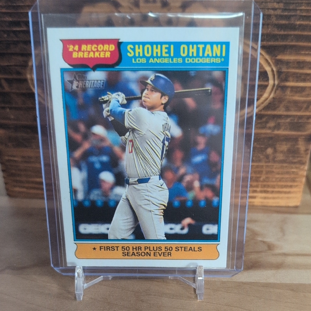 2025 Topps Heritage Shohei Ohtani Record Breaker 1st 50HR/50 Steals Season MVP